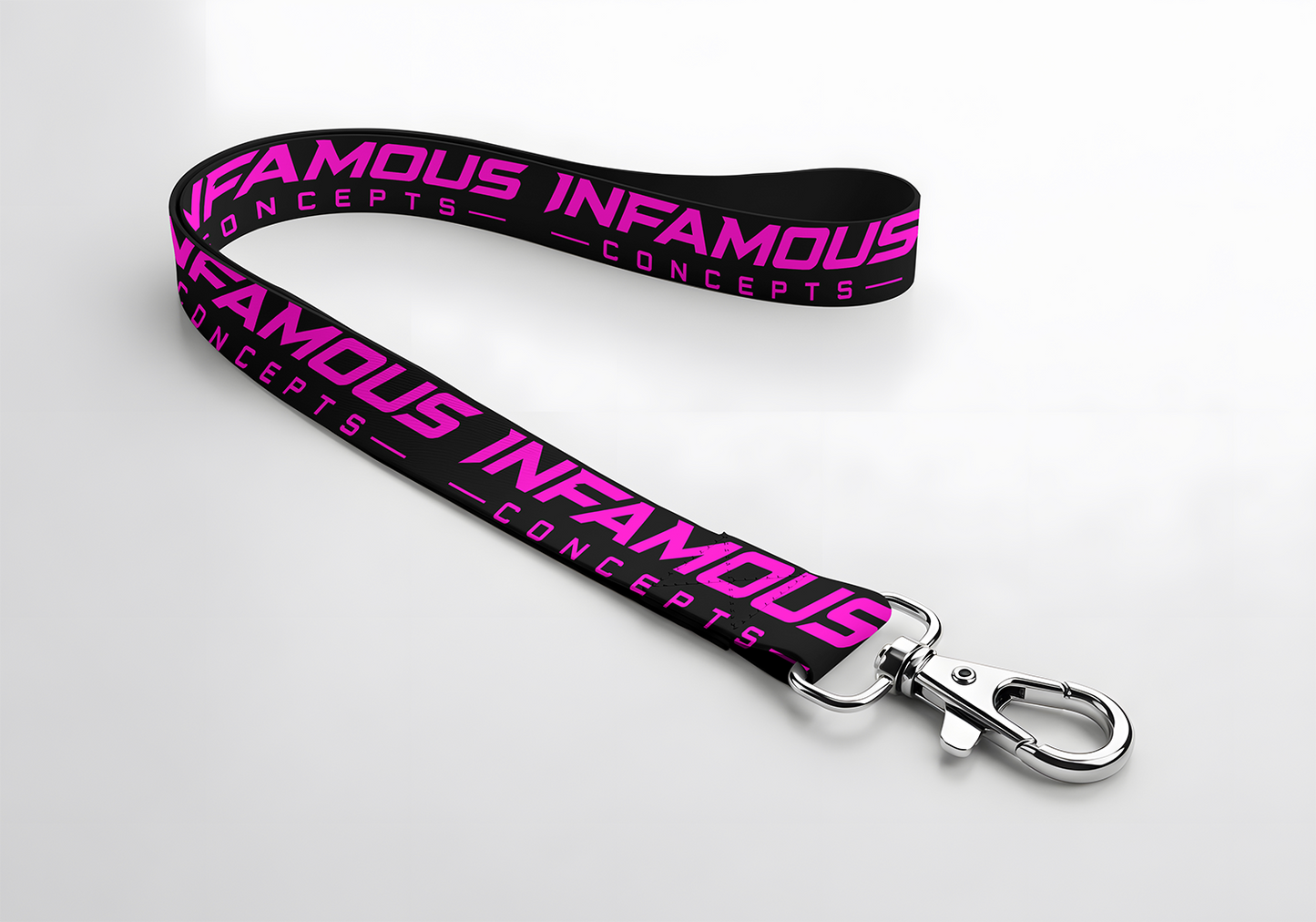 Infamous Concepts Logo Lanyard Black / Pink