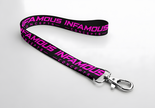 Infamous Concepts Logo Lanyard Black / Pink
