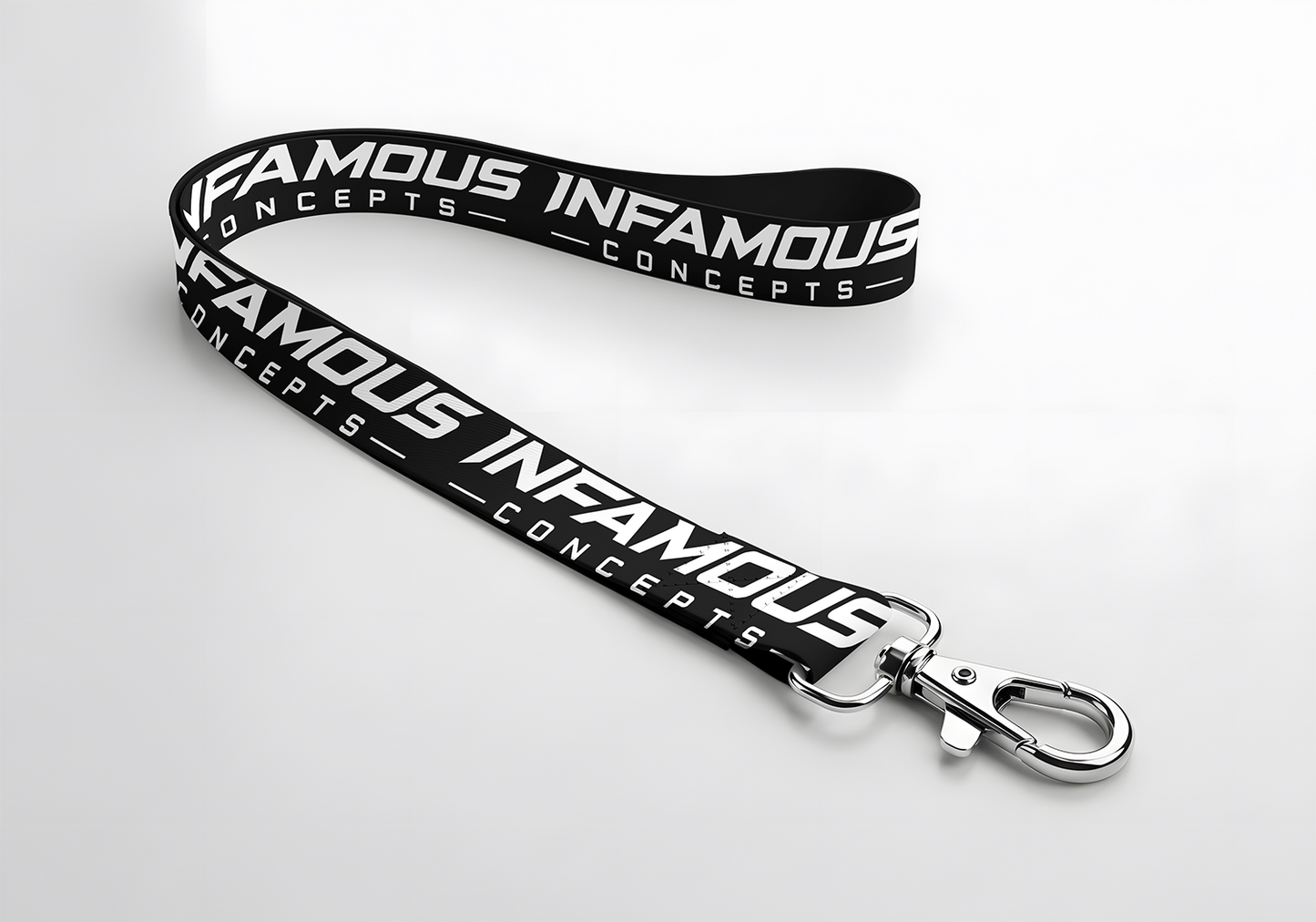 Infamous Concepts Logo Lanyard Black / White