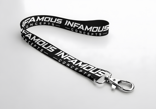 Infamous Concepts Logo Lanyard Black / White